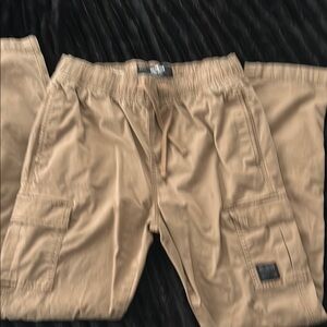 Hollister Tan Cargo Pants with Elastic Waistband